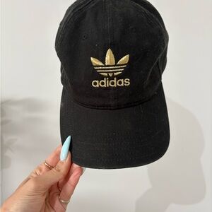 Adidas Women's Black and Gold Hat